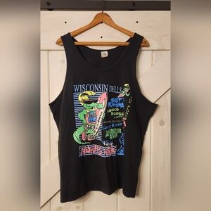 Vintage Surf Tank Top. Size XL. Made In USA. Black.